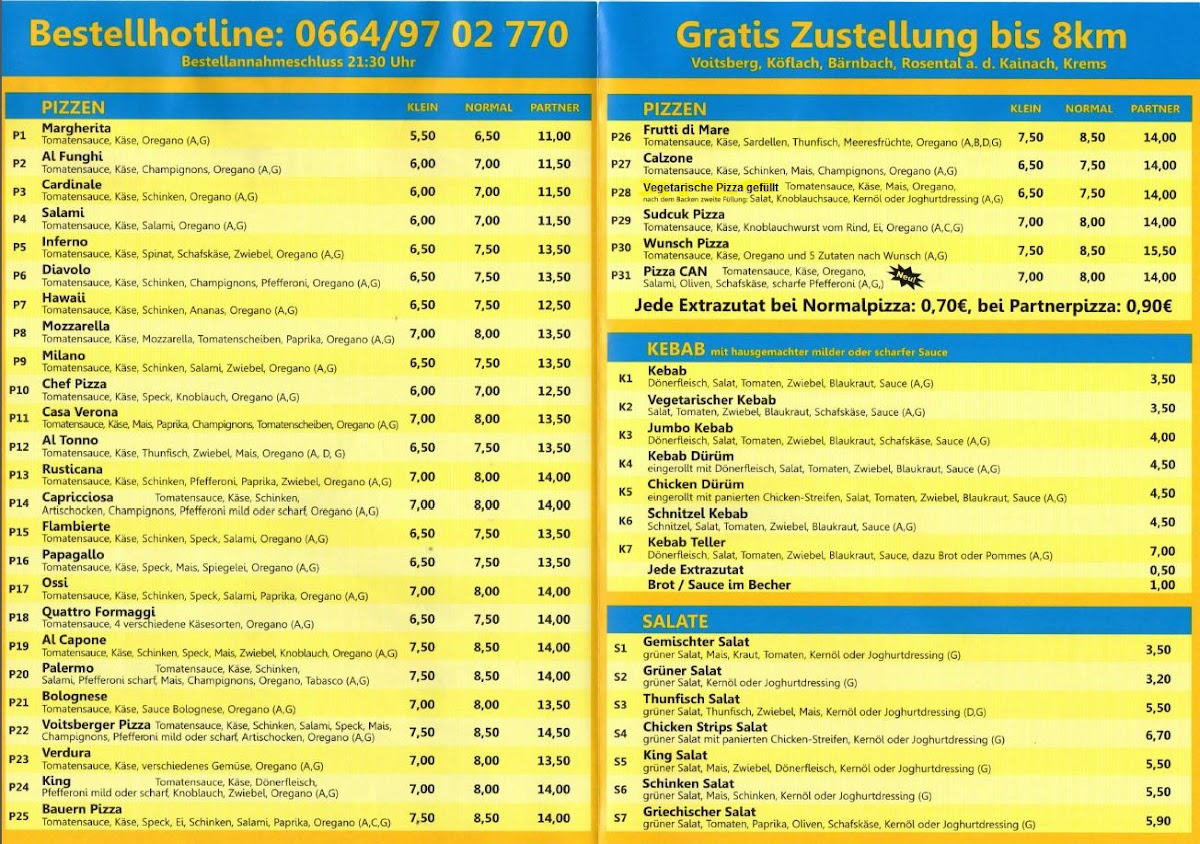 Menu King Kebab Pizzeria Voitsberg-1