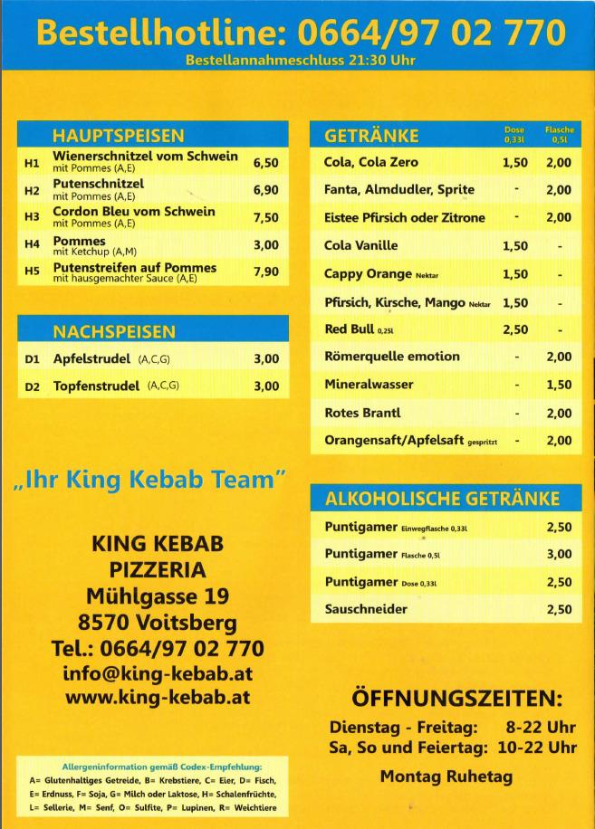 Menu King Kebab Pizzeria Voitsberg-2